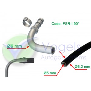 SF-Fitting XD-3 FSR-I 90° + Oetiker-Rohrklemme