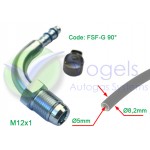 SF Fitting XD-3 FSF-G 90° M12 + Oetiker leidingklem