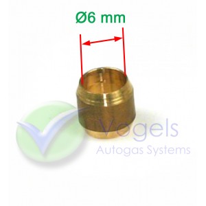 Brass compression ring barrel Ø6mm Biconical