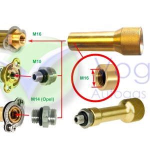 Filling adapter M16 internal to M14 external for Mini filler