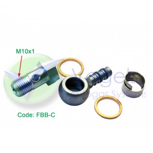 SF Fitting XD-4 FBB-C Banjo M10 + Oetiker pipe clamp