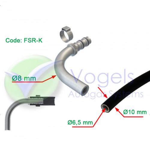 SF Fitting XD-4 FSR-K 90° + Oetiker leidingklem