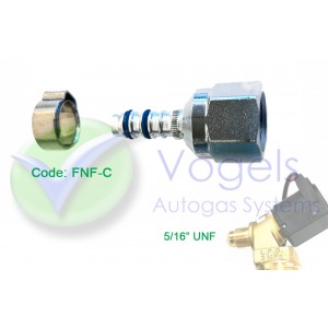 SF Fitting XD-4 FNF-C 5/16" Flare + Oetiker pipe clamp