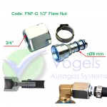 SF-Fitting XD-5 FNF-G 1/2" Flare + Oetiker-Rohrklemme (LPG-Füllteil)