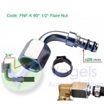 SF Fitting XD-5 FNF-K 1/2" Flare 90° + Oetiker leidingklem (LPG-Vulslang)