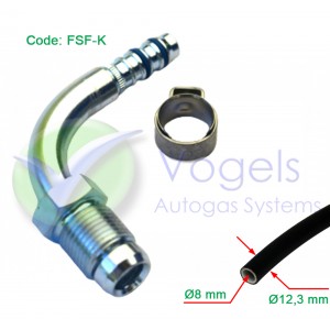 SF Fitting XD-5 FSF-K M12 90° + Oetiker leidingklem