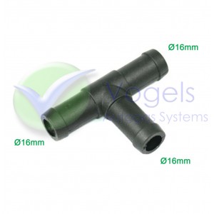 T-stuk kunststof 3x 16mm t.b.v. koelvloeistofslang