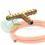 T-Stück 3x Ø8 mm für Gasschlauch max.10bar