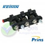 Keihin KN9 LPG / CNG Injectorrail 3 cilinder Oranje (63cc) tbv Prins VSI Systeem