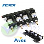 Keihin KN8 LPG Injector rail 4 cylinder XL Yellow (73cc) for Prins VSI System